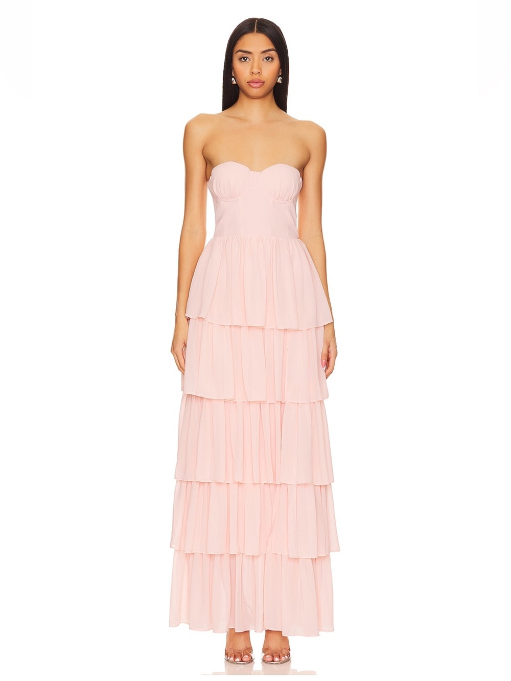 Lovers + Friends Pale Pink Hattie Gown